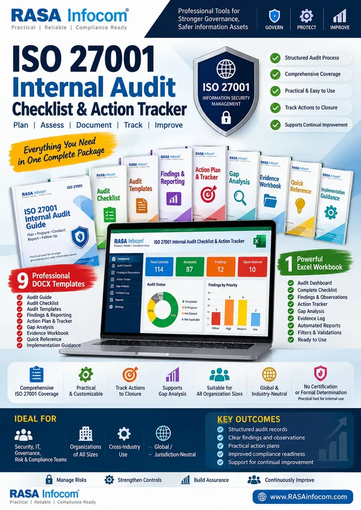 ISO 27001 Internal Audit Checklist & Action Tracker cover